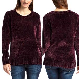 ORVIS Women’s Chenille Crew Neck Long Sleeve Pullover Sweater Purple Plum Medium